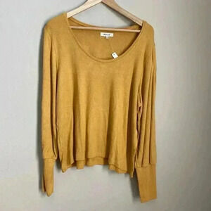 Madewell Puff-Sleeve Scoopneck Top‎ Cumin Size XXL